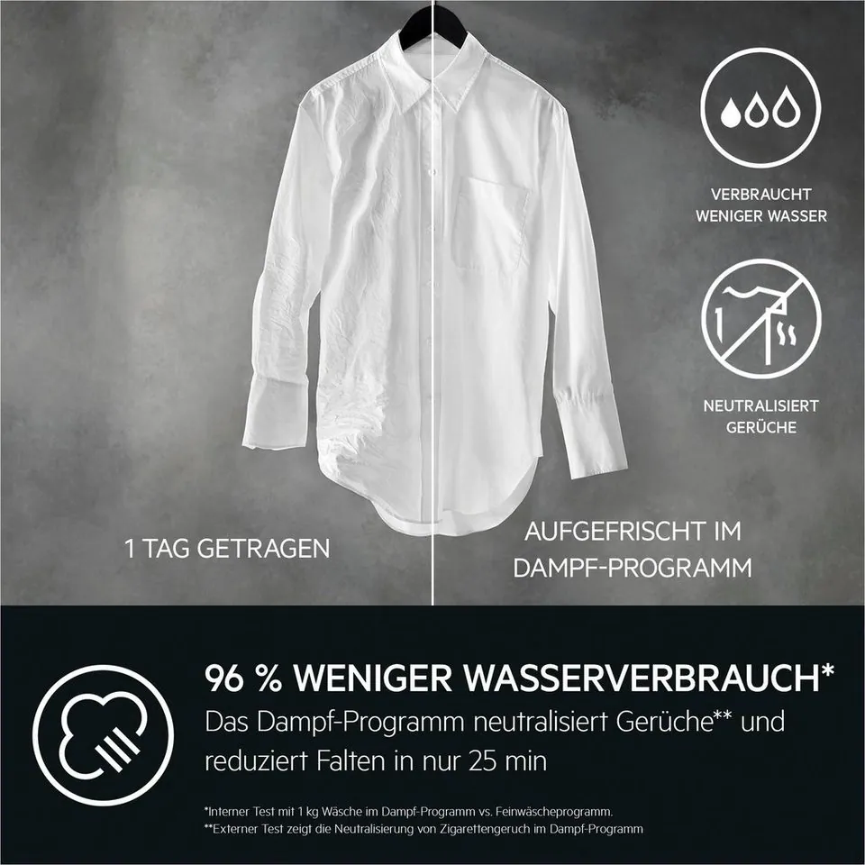AEG LR7A70490 Waschmaschine, energieeffizient, ProSteam, ProSense-Technologie 3