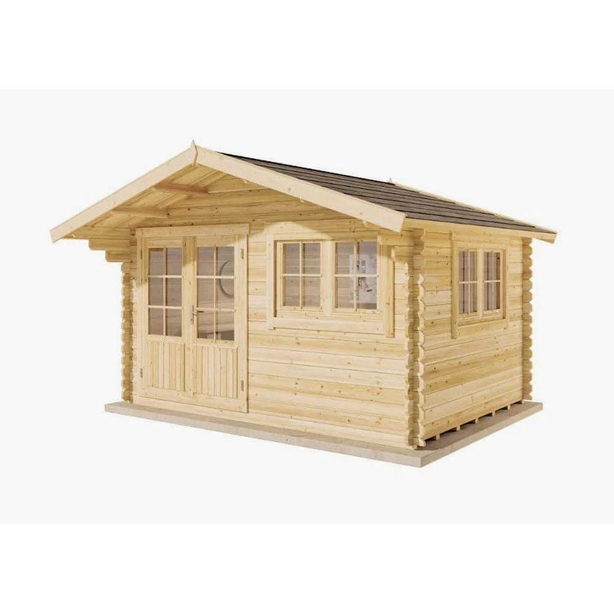 Alpholz Gartenhaus Gabriel-34, 428 x 367 cm, robustes Blockbohlenhaus, 34 mm Wandstärke 3