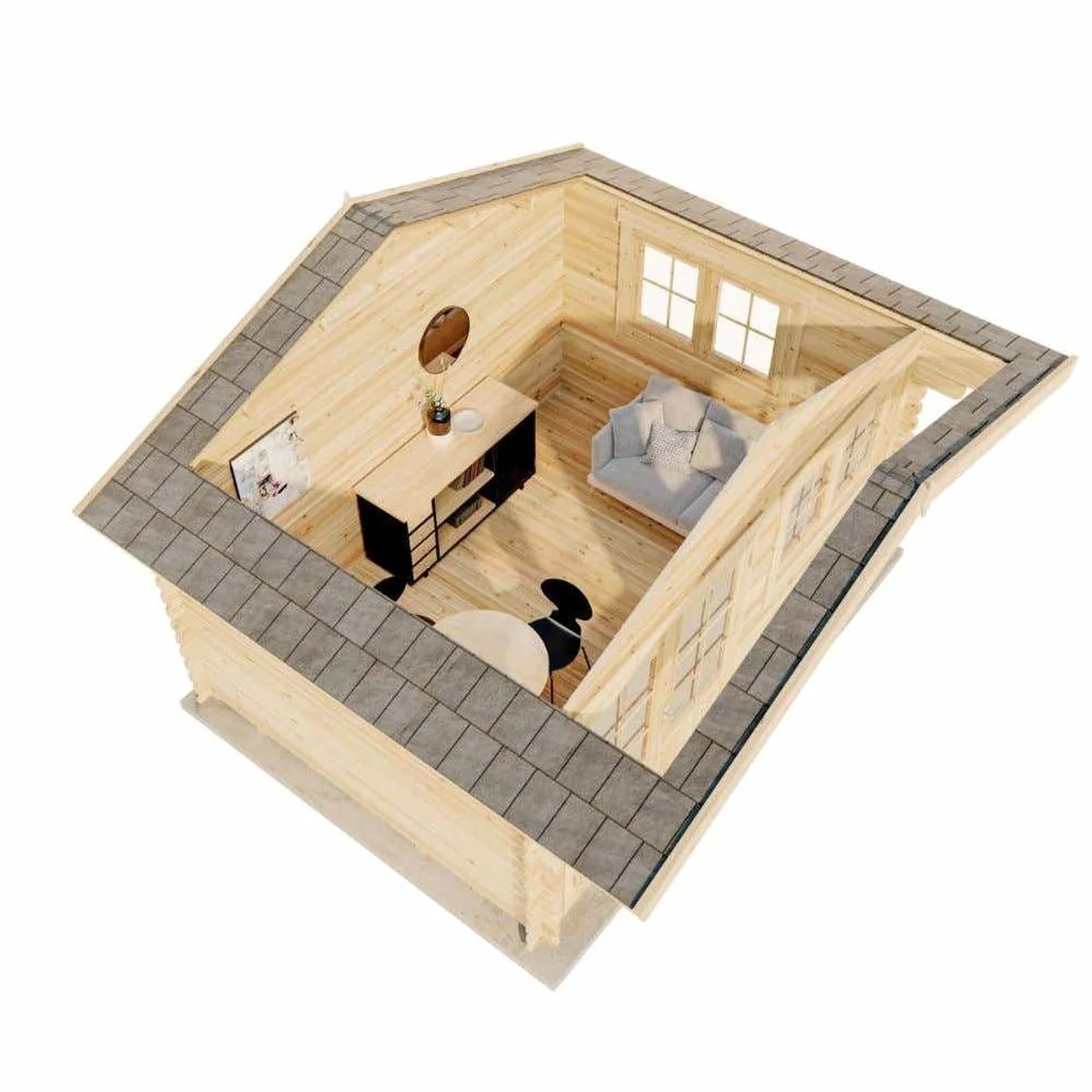 Alpholz Gartenhaus Gabriel-34, 428 x 367 cm, robustes Blockbohlenhaus, 34 mm Wandstärke 4