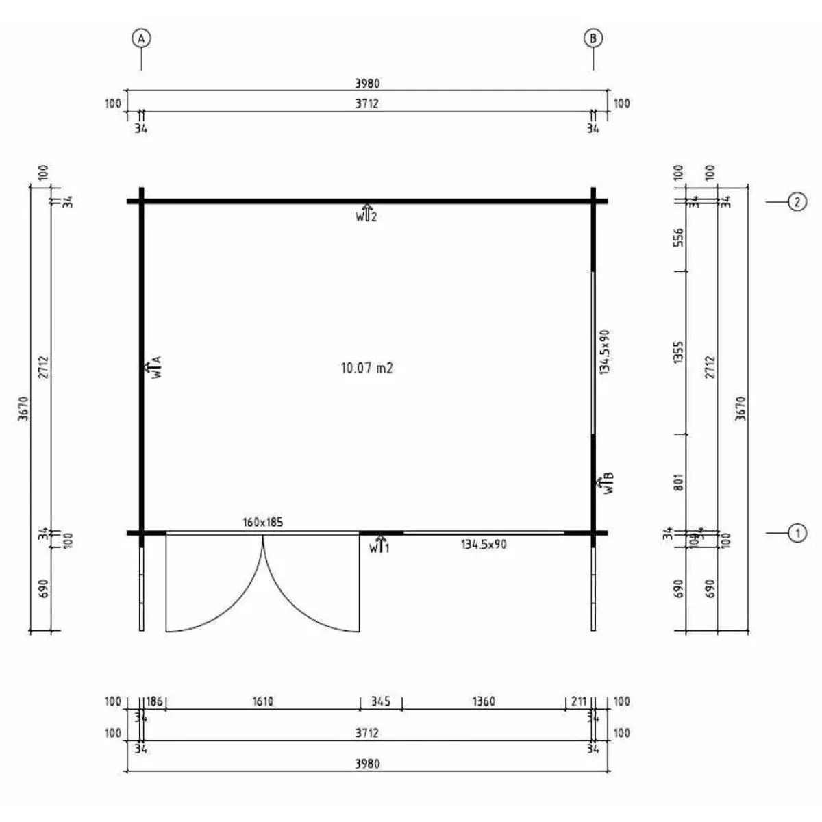 Alpholz Gartenhaus Gabriel-34, 428 x 367 cm, robustes Blockbohlenhaus, 34 mm Wandstärke 5