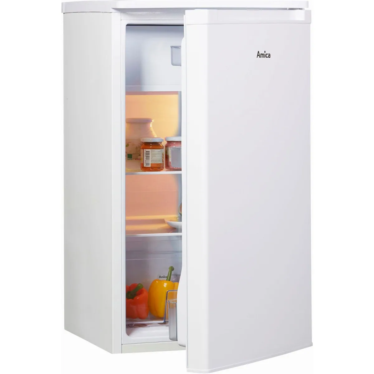 Amica KS 15195 W Table Top Kühlschrank, 84 cm hoch, 48 cm breit, 75 l Kühlraum