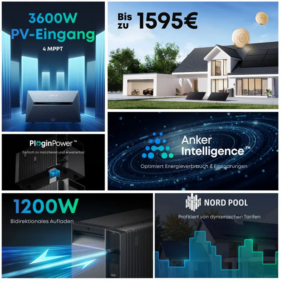 Anker SOLIX Solarbank 3 E2700 Pro, 2,688 kWh Kapazität, KI-optimierte Überwachung, Notstromversorgung 2