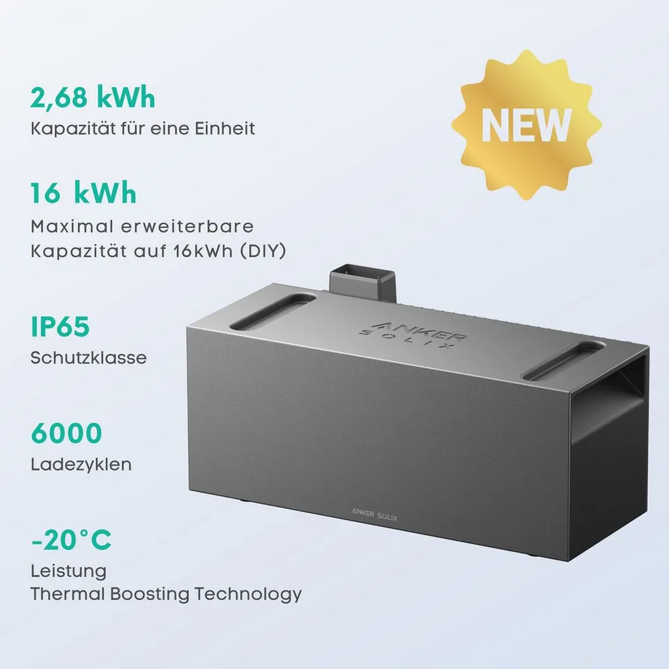 Anker SOLIX BP2700 Erweiterungsakku, anpassbare Kapazität, Allwetterschutz, lange Lebensdauer 2