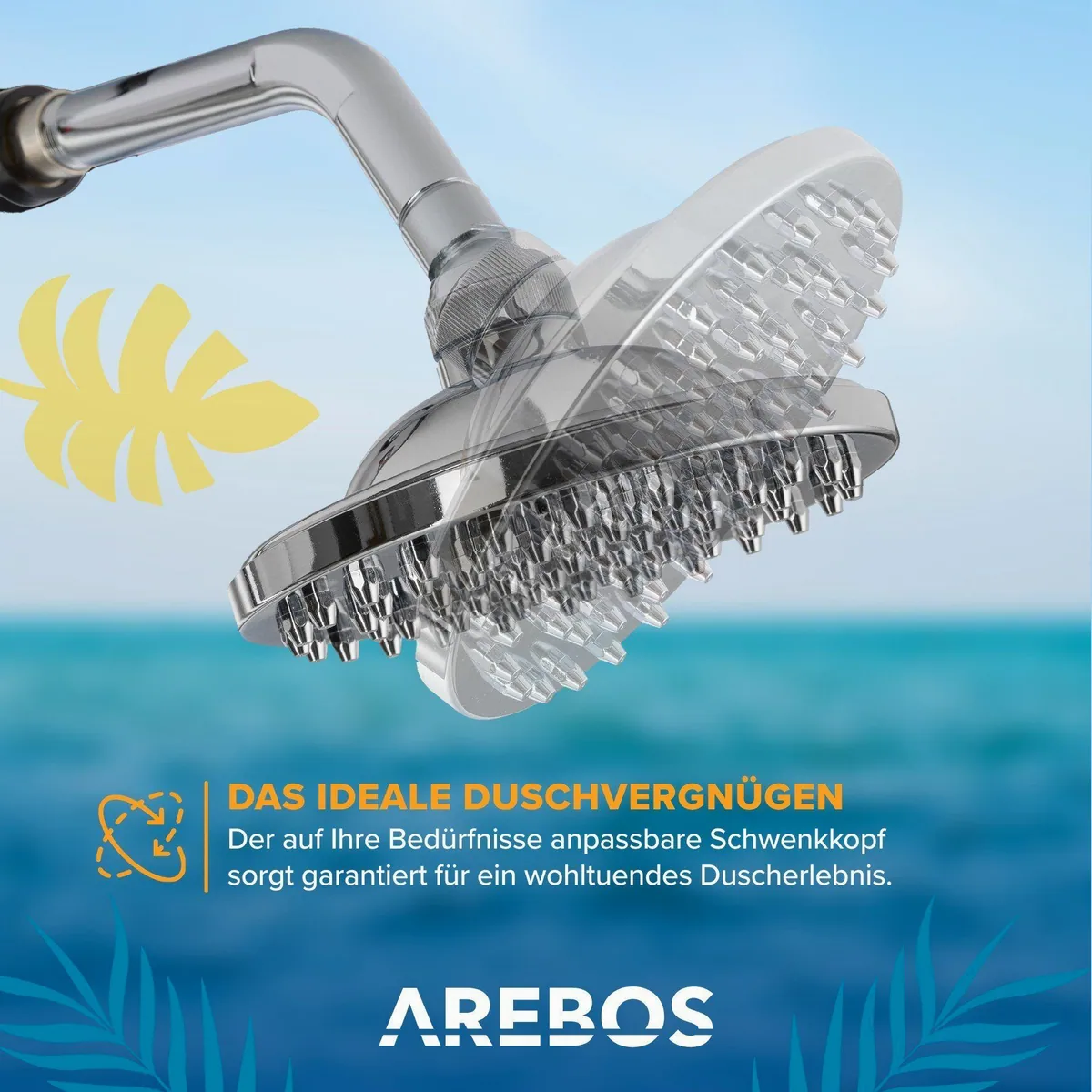 Arebos Solardusche 40 Liter, 220 cm, integriertes Thermometer, Fußdusche 4