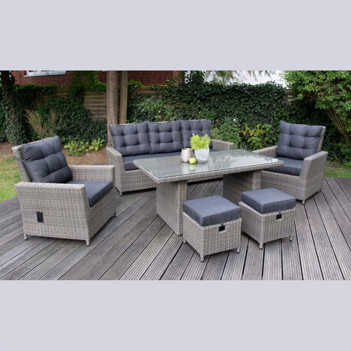 bellavista - Home&Garden Garten-Essgruppe Asti, 19-teilig, wetterfest und verstellbare Rückenlehnen