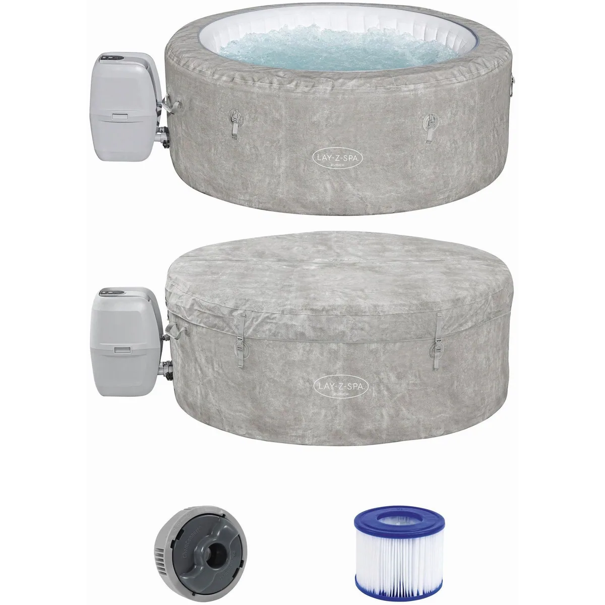 Bestway LAY-Z-SPA ECO-Whirlpool Zurich AirJet, Ø 180 cm, für 4 Personen