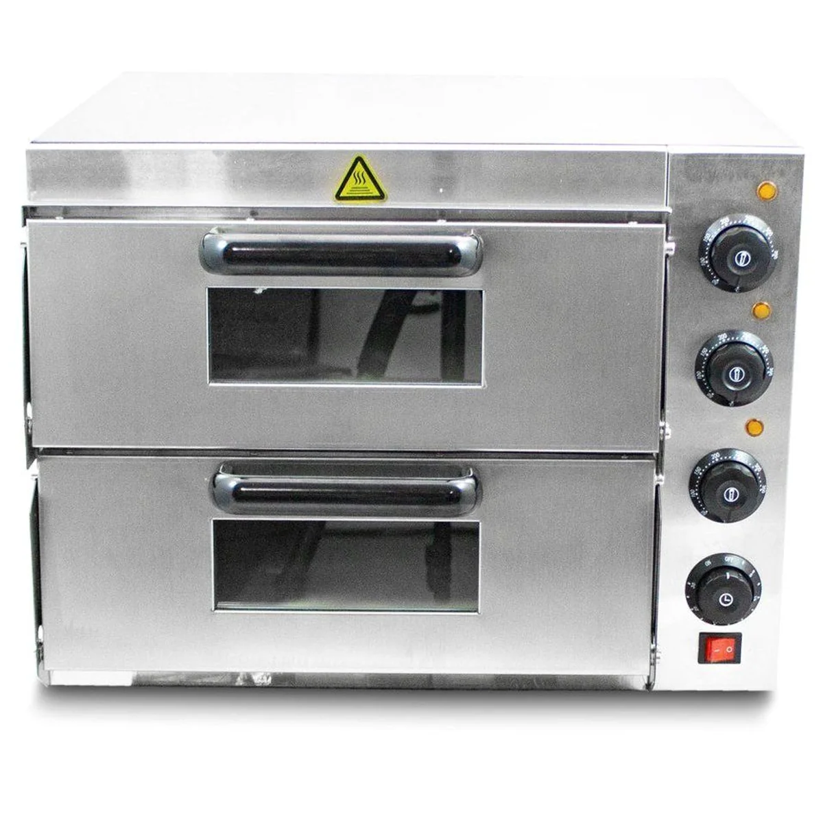 Bituxx Pizzaofen Doppel 3000W, 350°C max, zwei Kammern 4