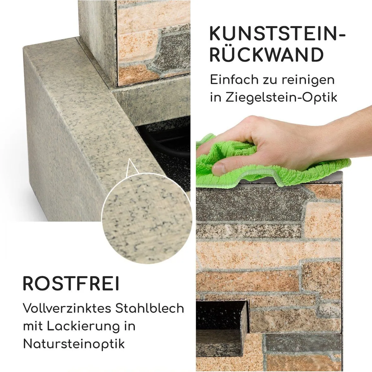 blumfeldt Watergate Gartenbrunnen, 50 cm Breite, 15 W Pumpe, 10 m Kabel 5