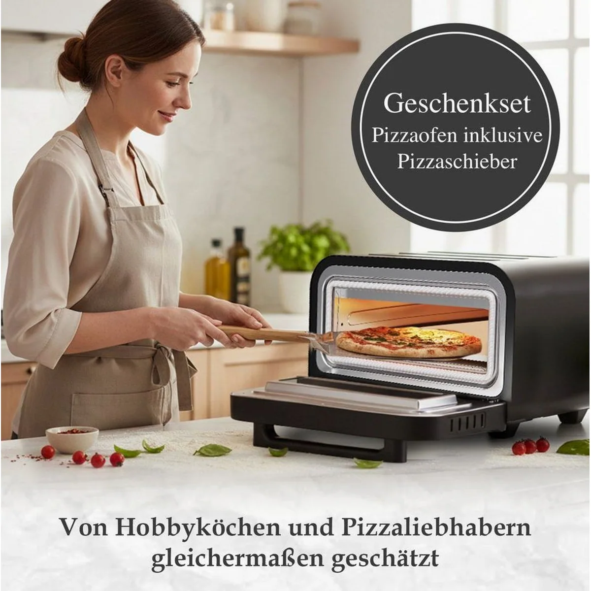 Bolkani PM120T Pizzaofen, 450 °C, Pizzastein, Timer 2
