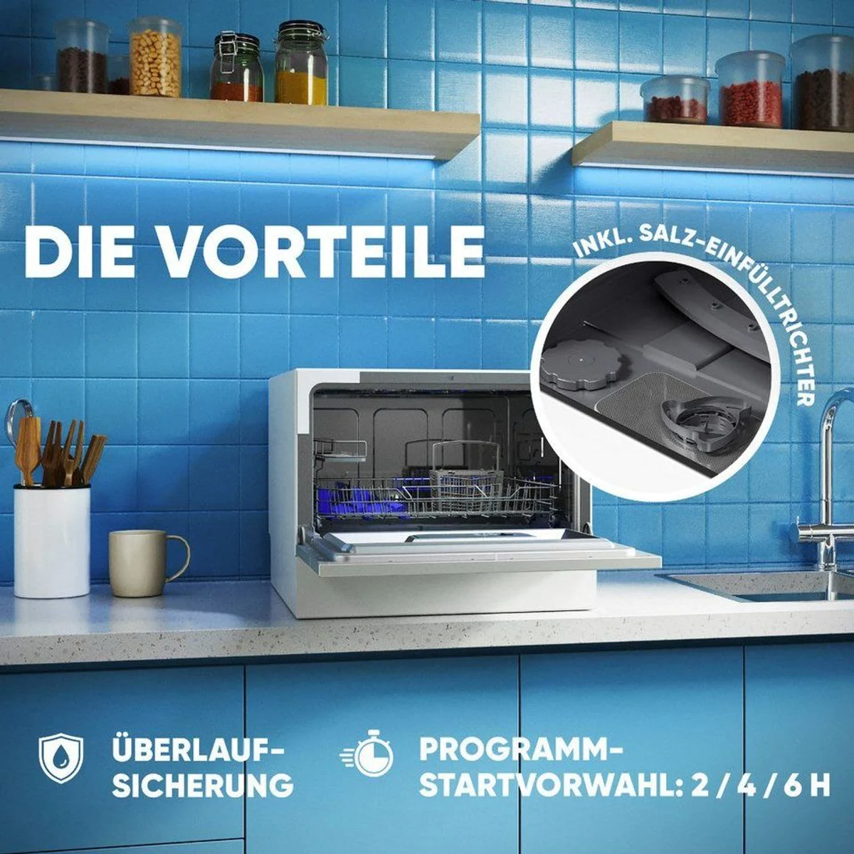 BOMANN TSG 7405 Tischgeschirrspüler, kompakt, 6 Maßgedecke, 5 Programme 5
