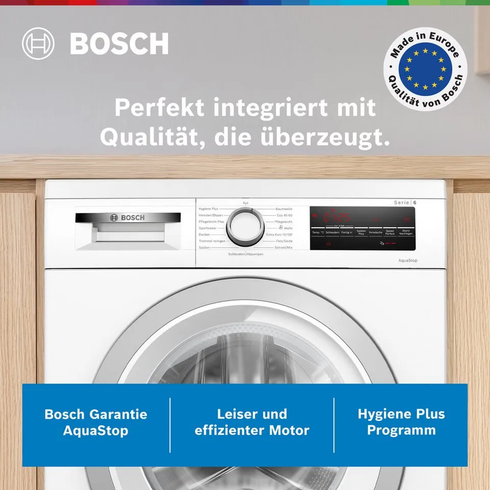 BOSCH WUU28T70 Waschmaschine, Energiesparend, Invertermotor, Hygienefunktion — unterbaufähig Dieses Produkt der Marke BOSCH wird von uns als 2