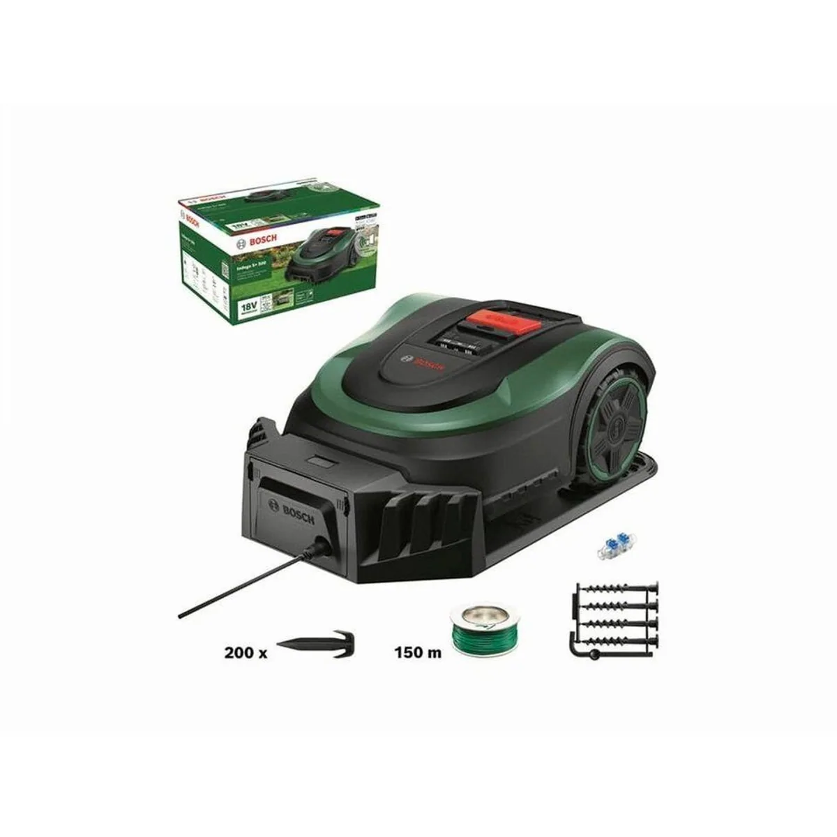 BOSCH Indego S+ 500 Rasenmähroboter, für Flächen bis 500 m², mit App und Ladestation Dieses Produkt der Marke BOSCH wird von uns als unabhängigem 2