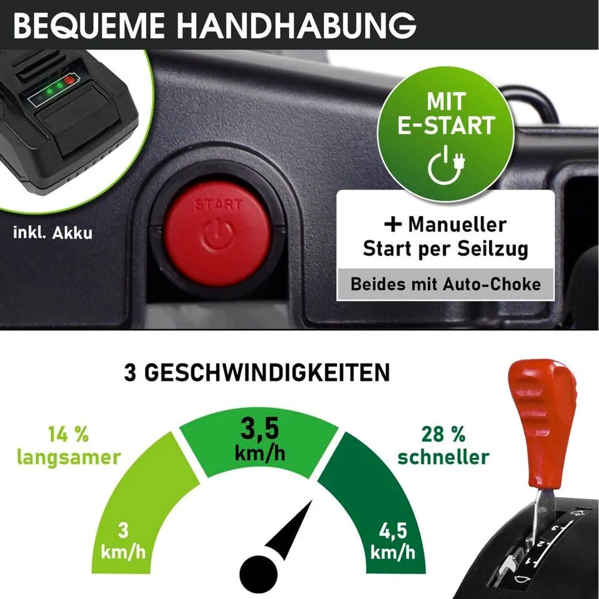 BRAST Benzinrasenmäher 18170 E-Start Speed, 3,5kW, 46cm Schnittbreite, Elektrostarter, 60L Fangkorb 3