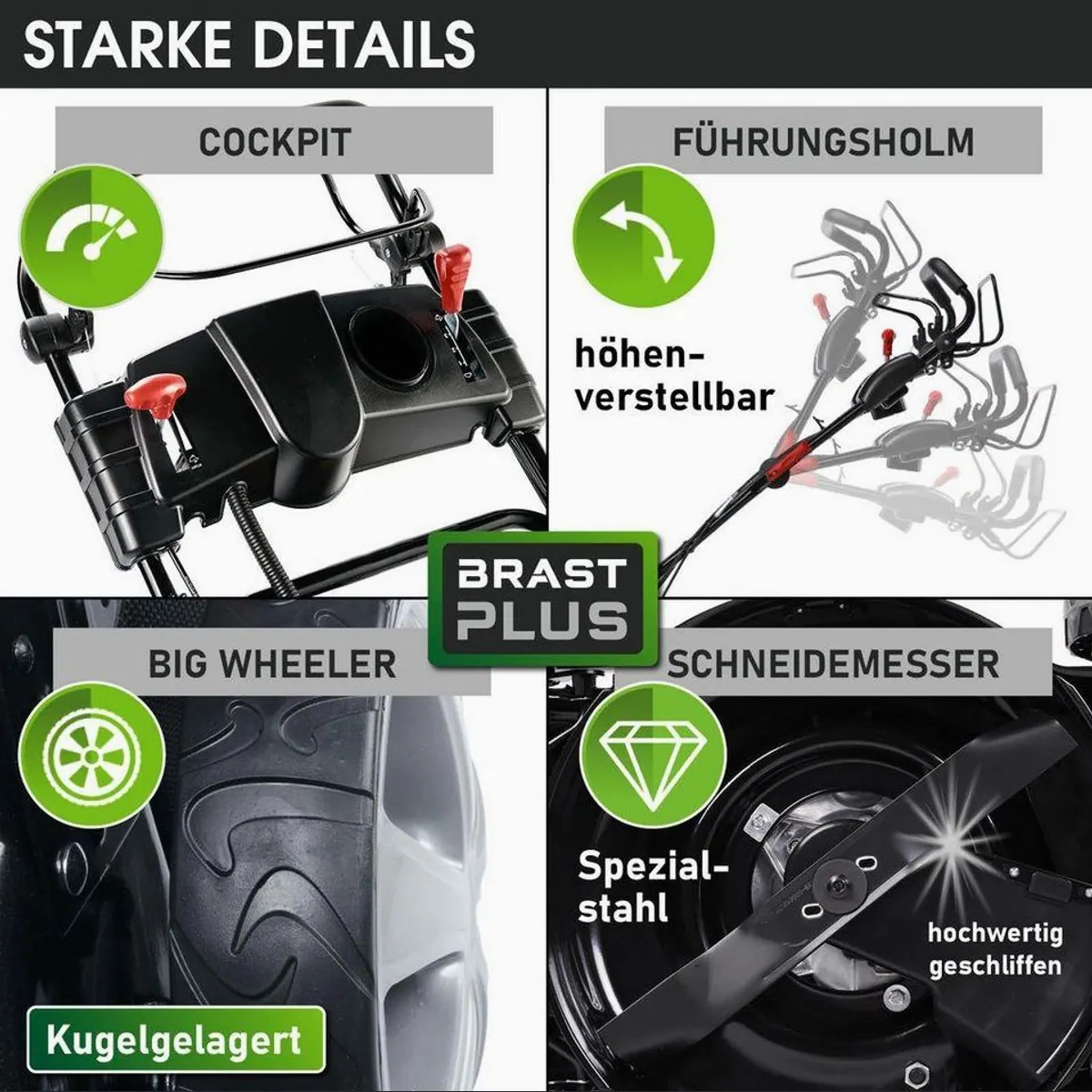 BRAST Benzinrasenmäher 18170 E-Start Speed, 3,5kW, 46cm Schnittbreite, Elektrostarter, 60L Fangkorb 5