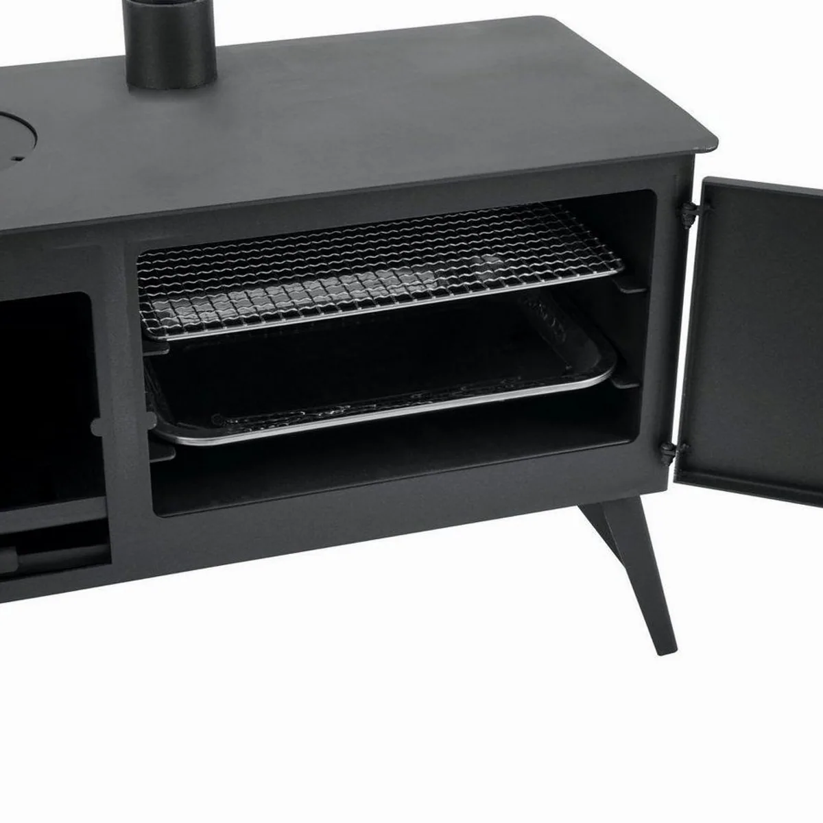 CampFeuer Zeltofen, 28,5 x 58,5 x 260 cm, 3 kW Leistung, Backfach mit Thermometer 5