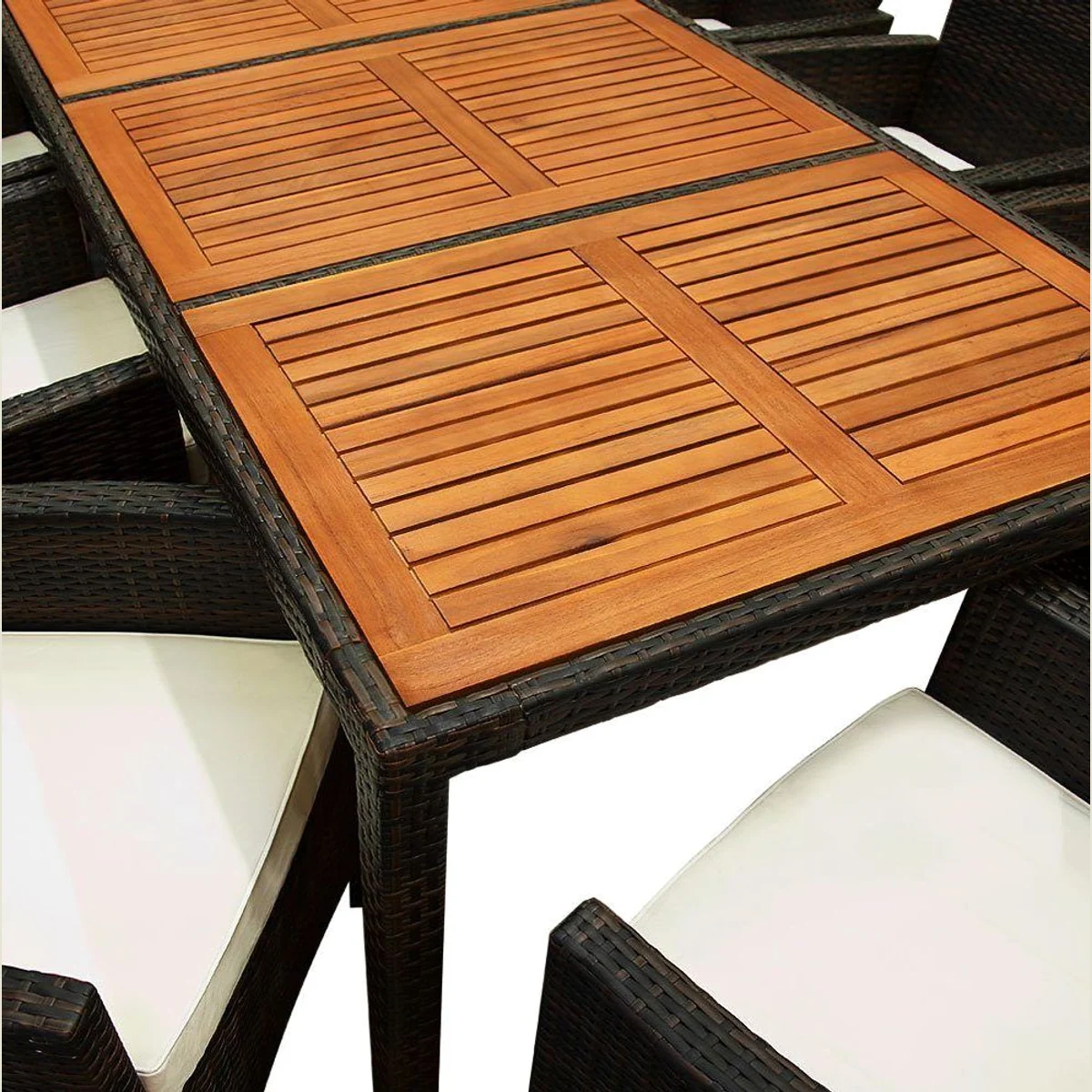 Casaria Sitzgruppe Palermo, 1 Gartentisch 190x90cm, 8 Stühle, 7cm Auflagen 5