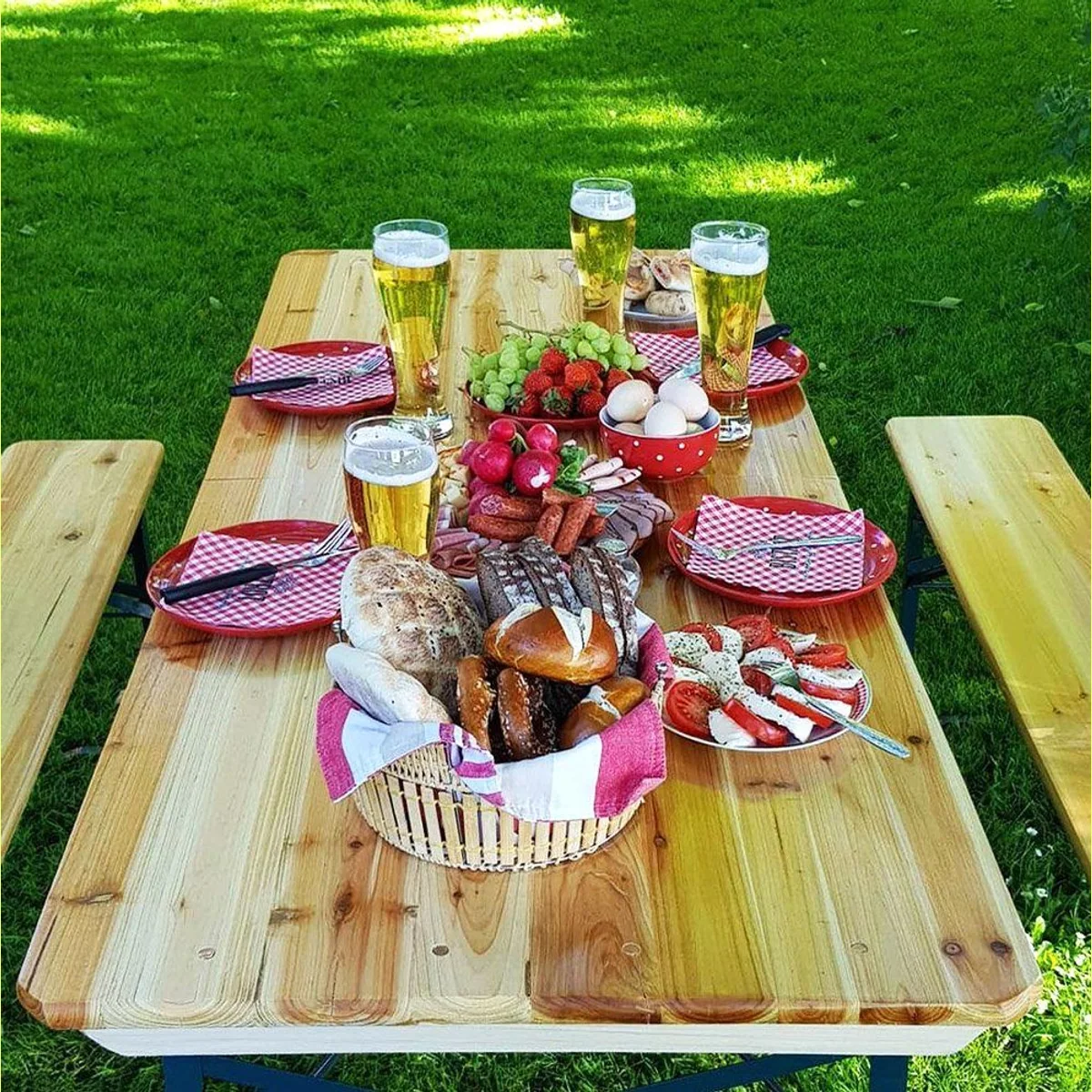 Casaria Bierzeltgarnitur, 3-teilig, klappbar, für bis zu 8 Personen 3