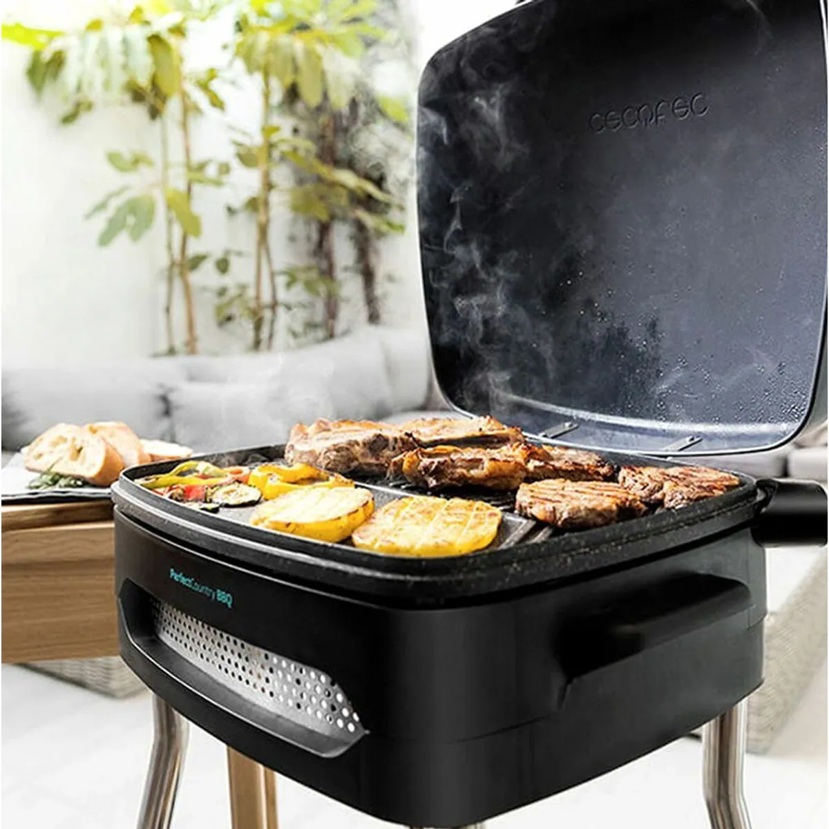 Cecotec PerfectCountry BBQ Elektrogrill, 2000 W, Antihaftversiegelung, 5 Leistungsstufen, 43 x 38 cm