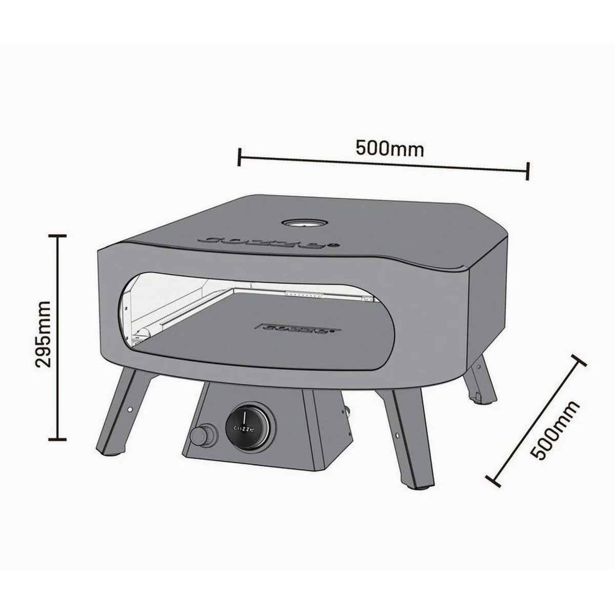 COZZE Gas-Pizzaofen Classic 13", 450°C Backtemperatur, tragbar, inkl. Pizzastein 5