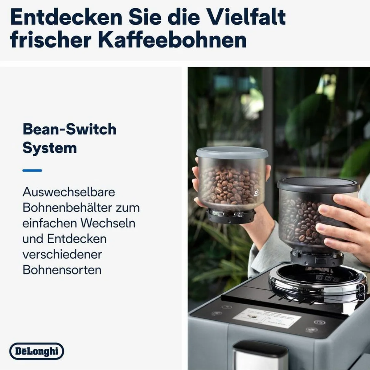 De'Longhi Rivelia EXAM440.55.G, 16 Kaffee-Rezepte, 2 Bohnenbehälter, Touchdisplay 2
