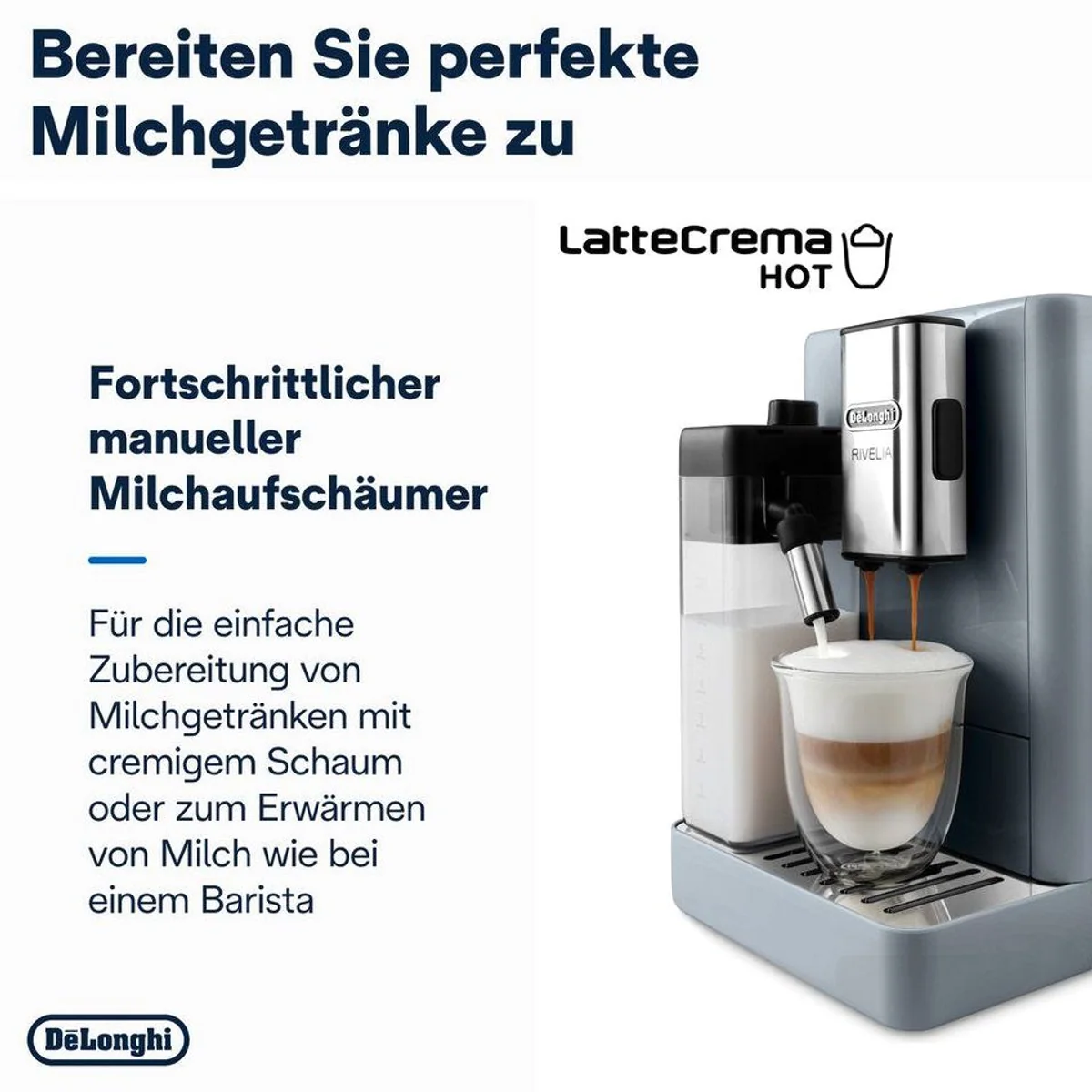 De'Longhi Rivelia EXAM440.55.G, 16 Kaffee-Rezepte, 2 Bohnenbehälter, Touchdisplay 4