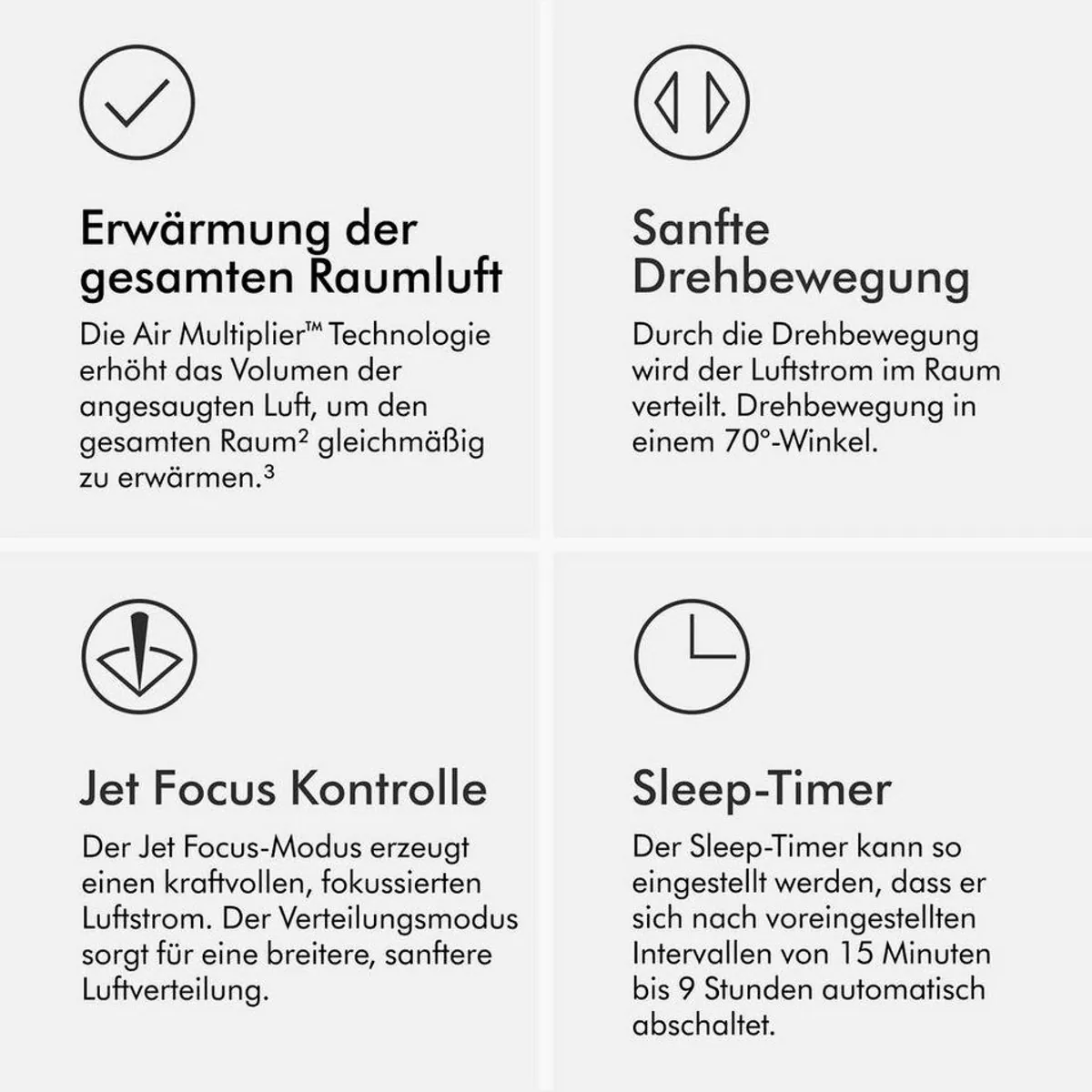 DYSON AM09 Heizlüfter & Ventilator, Jet Focus Technologie, Sleep-Timer Funktion Dieses Produkt der Marke DYSON wird von uns als unabhängigem Händler 5