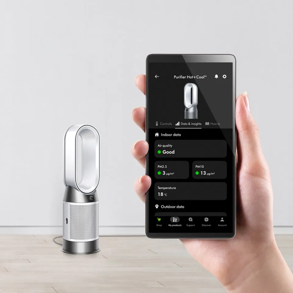 DYSON Purifier Hot+Cool HP1, Luftreiniger, Heizlüfter & Ventilator — Echtzeit-Luftqualitätsanalyse, HEPA-Filter, App-Steuerung Dieses Produkt der 5