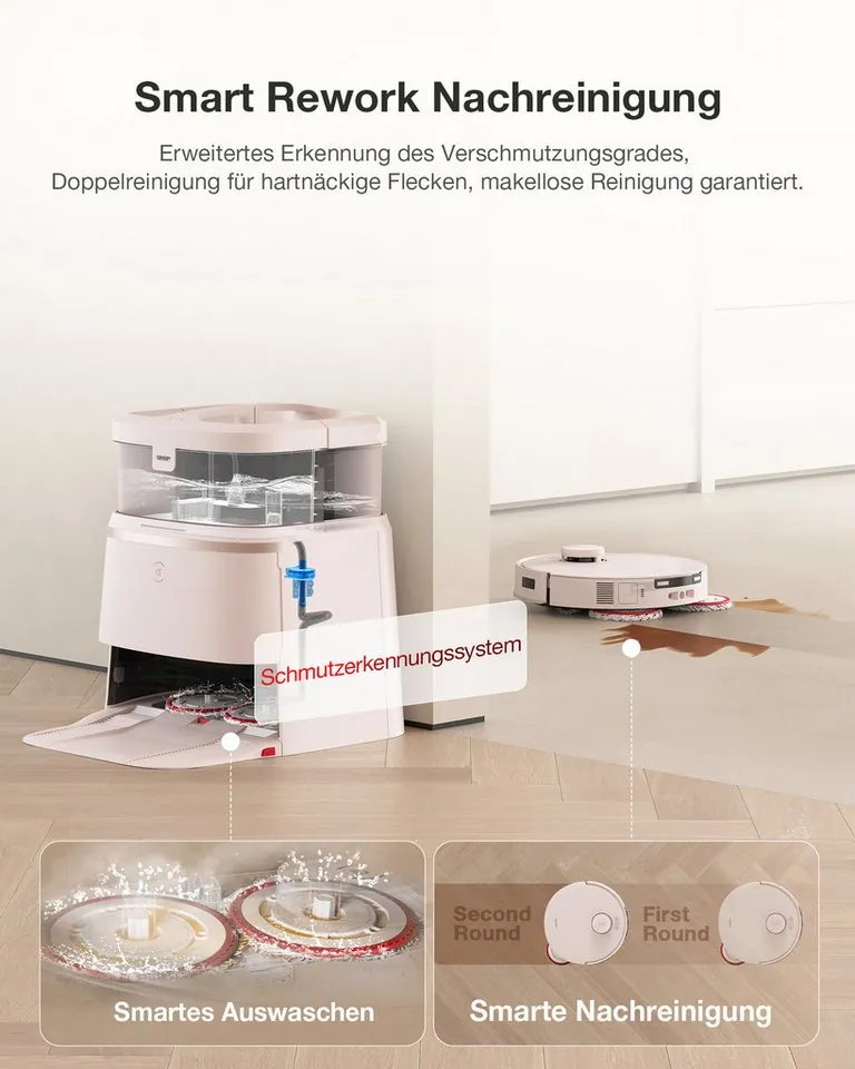 ECOVACS DEEBOT T30 PRO OMNI, hohe Saugleistung, automatische Moppreinigung, TruEdge-Technologie 3
