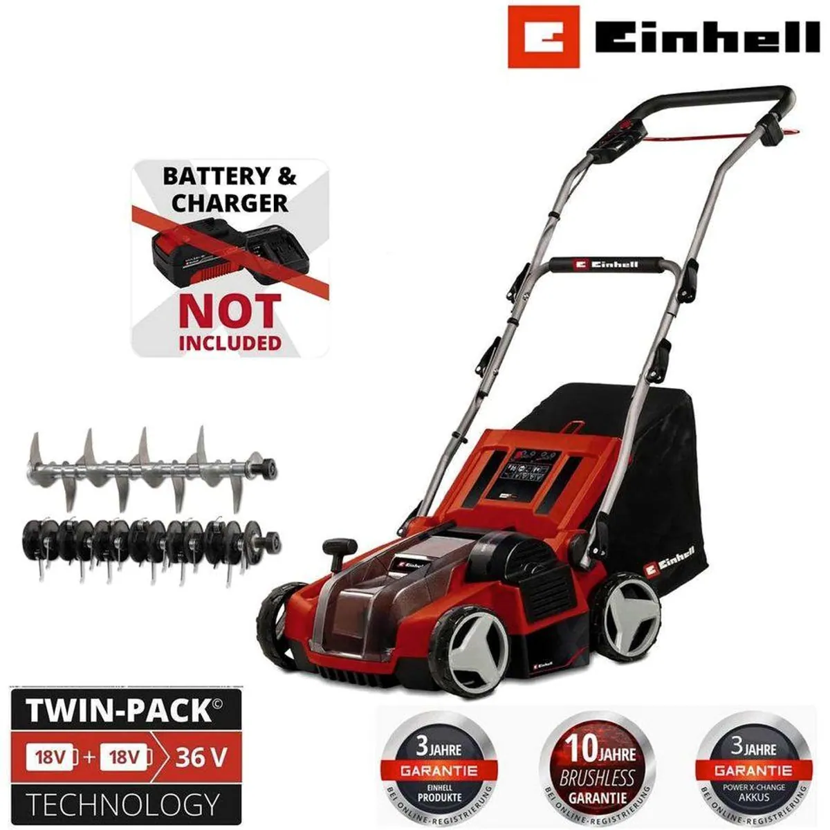 Einhell GE-SA 36/35 Li-Solo, Akku-Vertikutierer-Lüfter, bürstenlos, 28L Fangsack 2