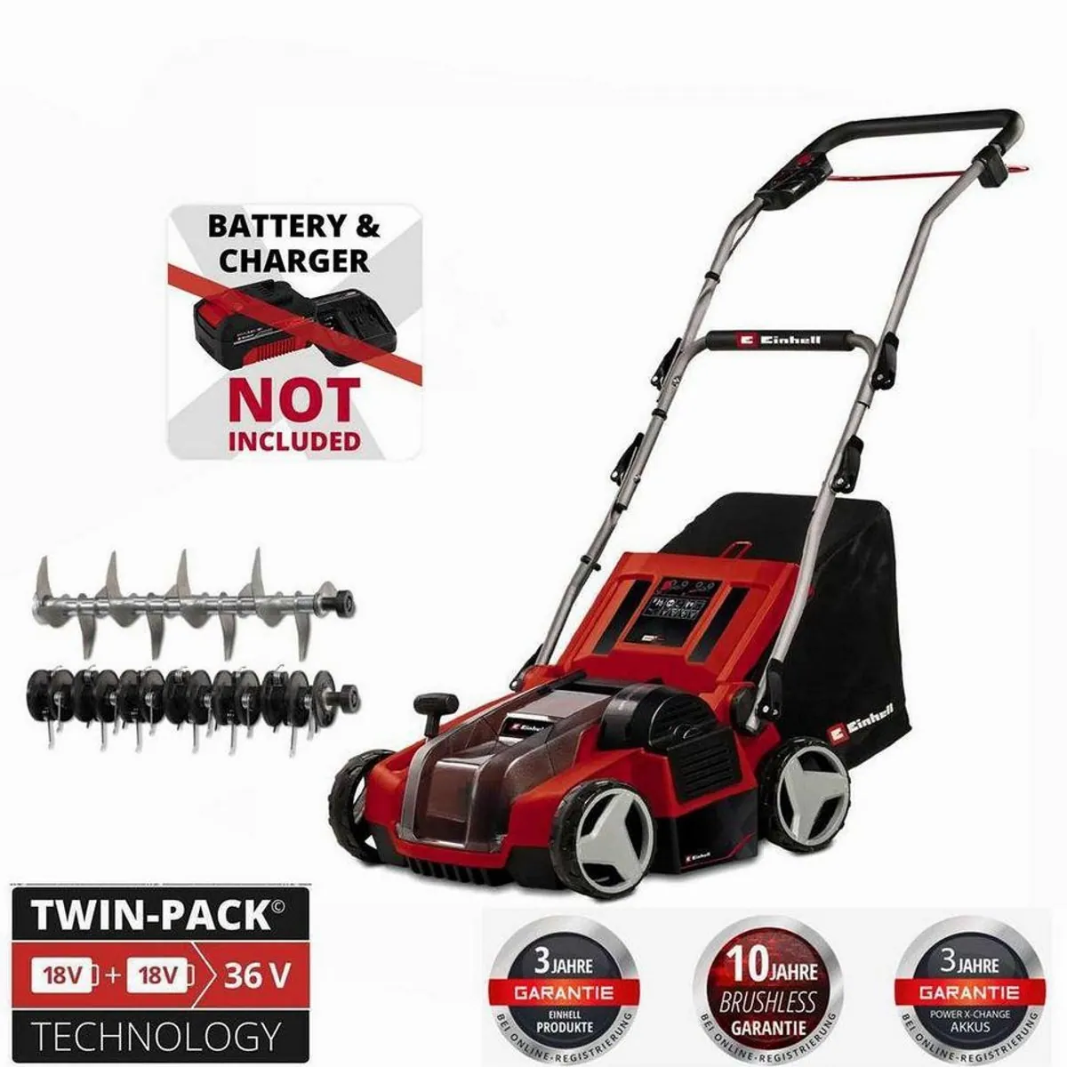 Einhell GE-SA 36/35 Li-Solo, Akku-Vertikutierer-Lüfter, bürstenlos, 28L Fangsack 3
