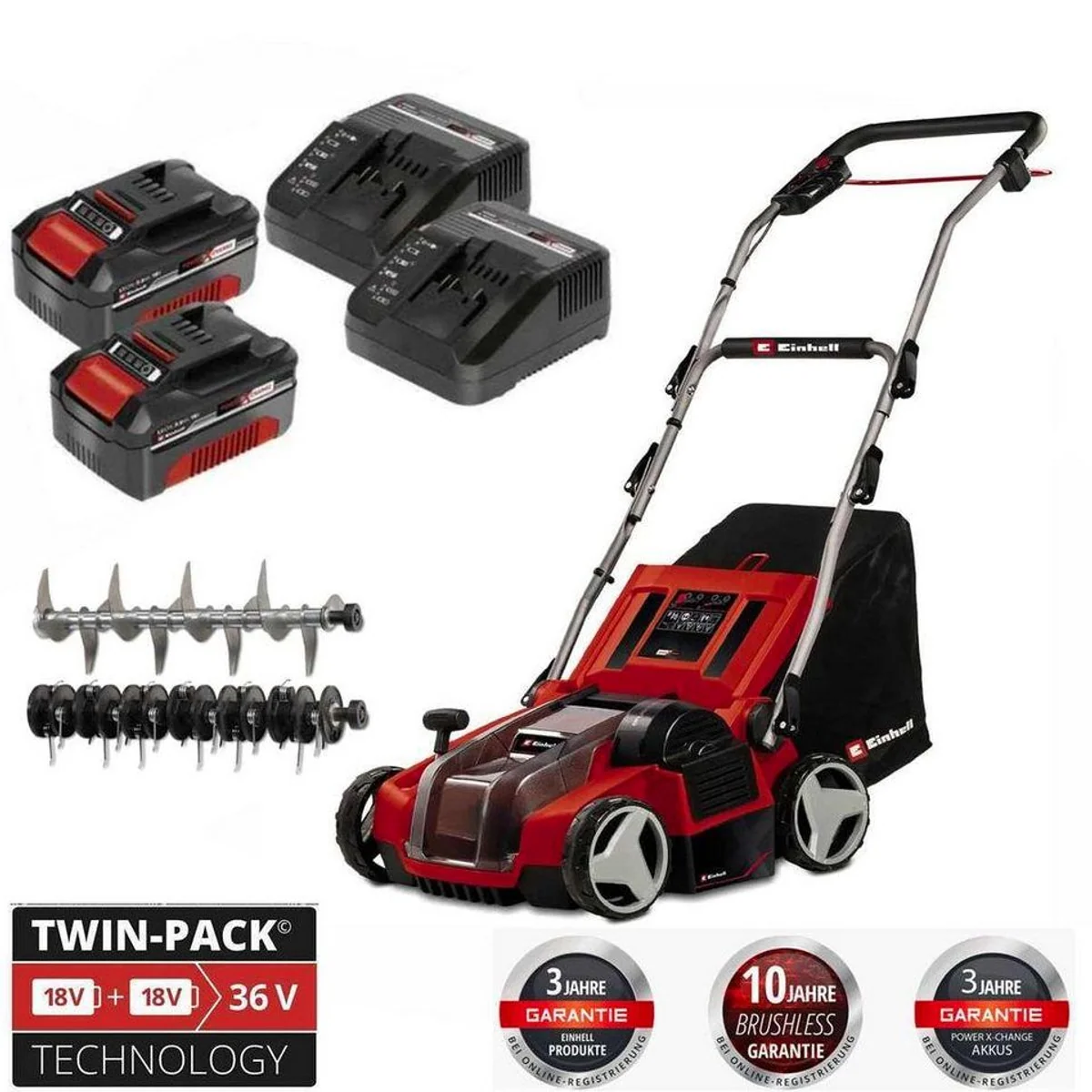 Einhell GE-SA 36/35 Li Akkurasenmäher, bürstenloser Motor, 3in1-Funktion 3