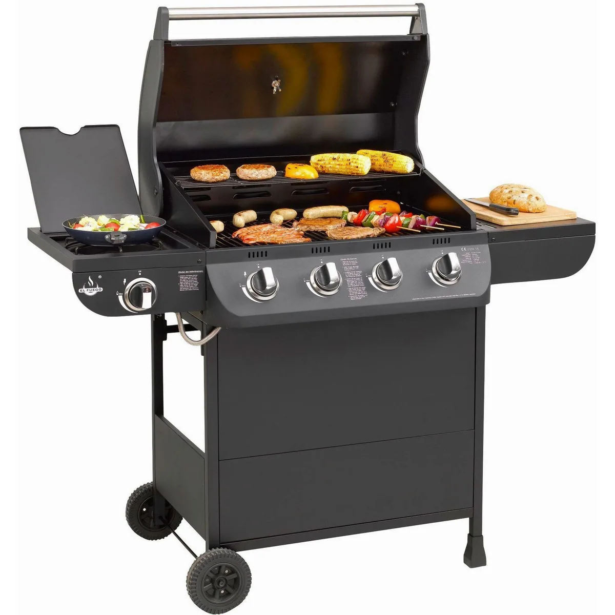 El Fuego Columbus Gasgrill, 5 Edelstahl-Brenner, 11,72 kW Leistung