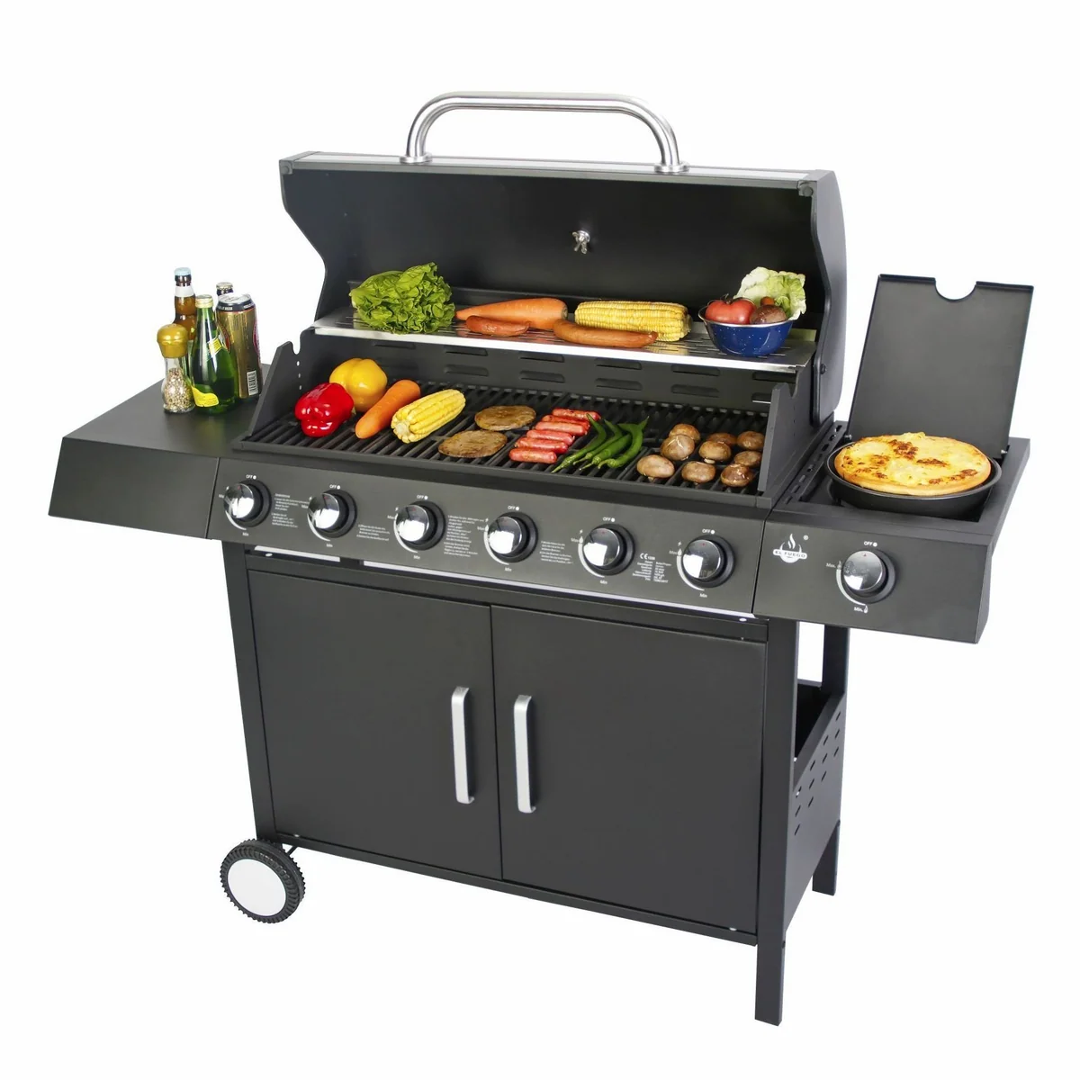 El Fuego San Angelo 6+1 Gasgrill, 7 Brenner, 19,3 kW Leistung, große Grillfläche 2