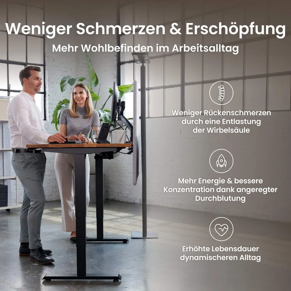 Ergotopia Pro X elektrisch höhenverstellbarer Schreibtisch, flexible Höhenanpassung, edles OLED-Display 3