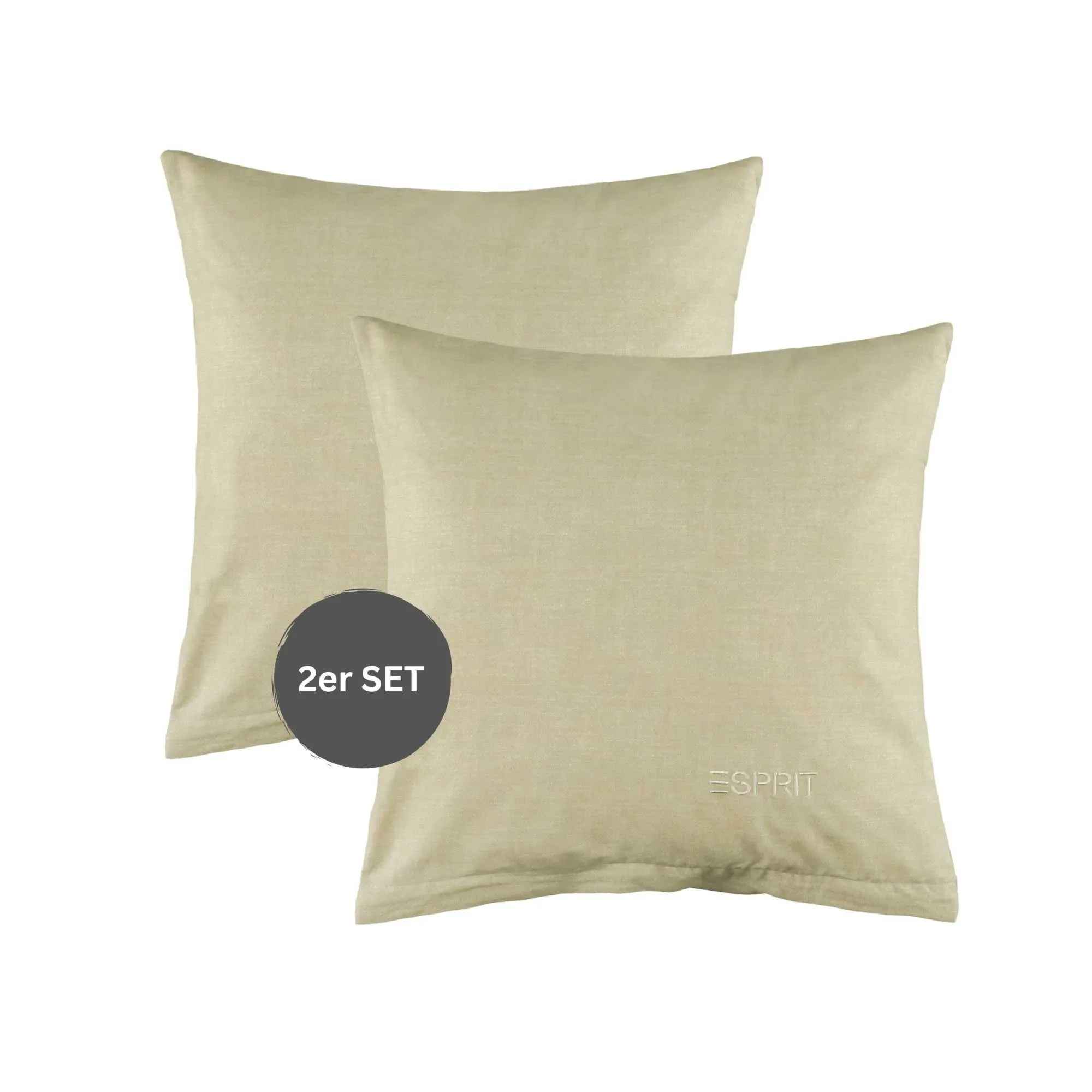 Esprit Bettwäsche HARP Renforcé, 100% Baumwolle, 2-teilig, 40 x 40 cm, beige