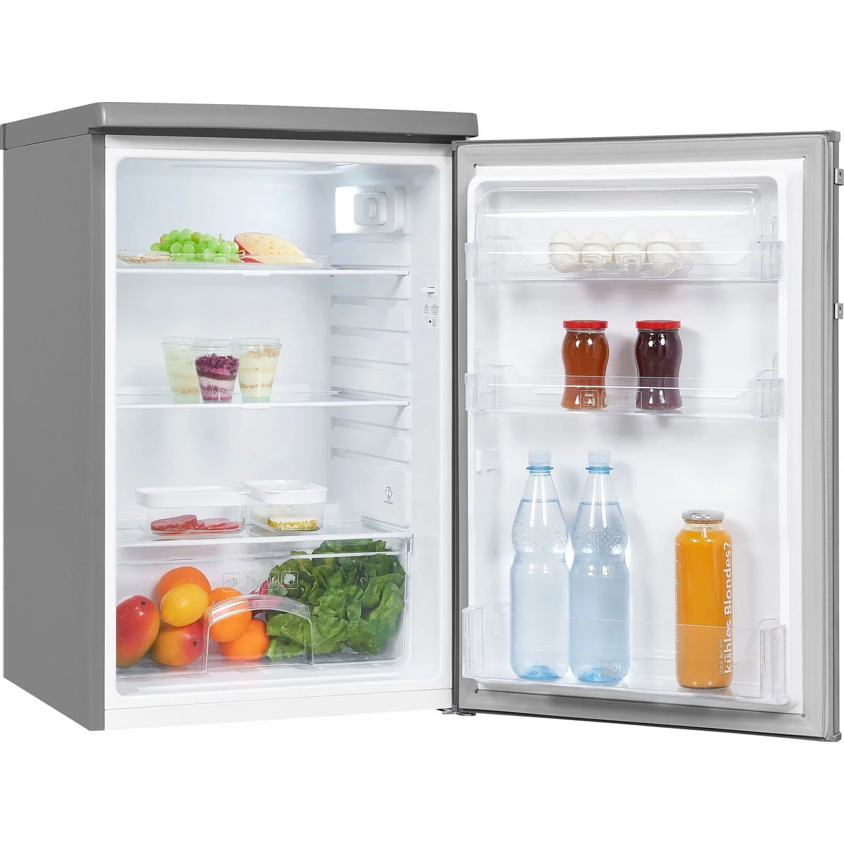 exquisit KS16-V-H-040E inoxlook Kühlschrank, 85,5 cm hoch, 55 cm breit, 127 l Volumen 3