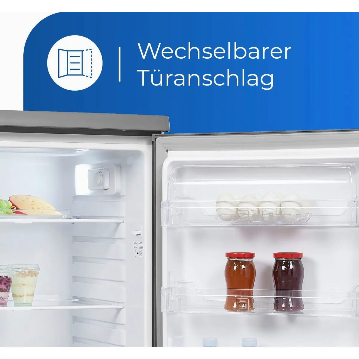 exquisit KS16-V-H-040E inoxlook Kühlschrank, 85,5 cm hoch, 55 cm breit, 127 l Volumen 4