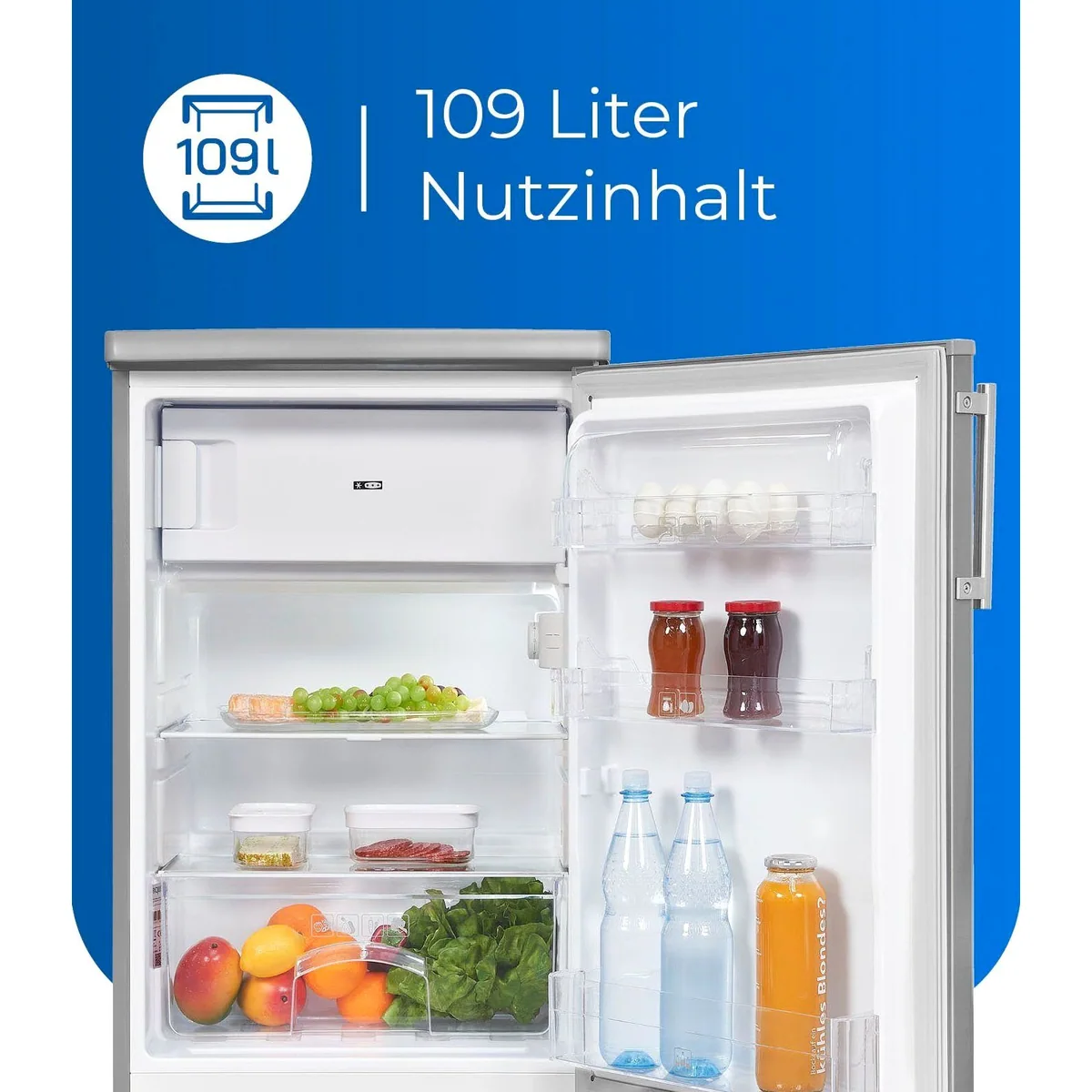 exquisit KS16-4-HE-040E Kühlschrank, 95 l Kühlvolumen, 14 l Gefriervolumen, 40 dB 5