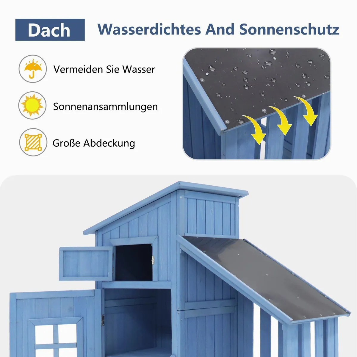 EXTSUD Gartenhaus Gerätehaus, viel Stauraum, schräges Dach, sicher verschließbar 3