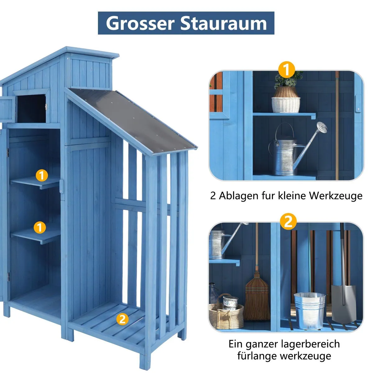 EXTSUD Gartenhaus Gerätehaus, viel Stauraum, schräges Dach, sicher verschließbar 4