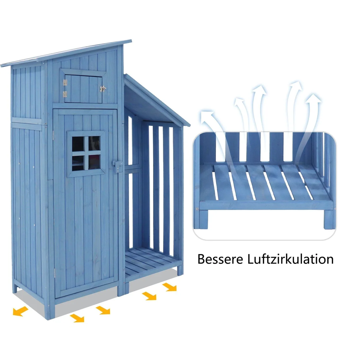 EXTSUD Gartenhaus Gerätehaus, viel Stauraum, schräges Dach, sicher verschließbar 5