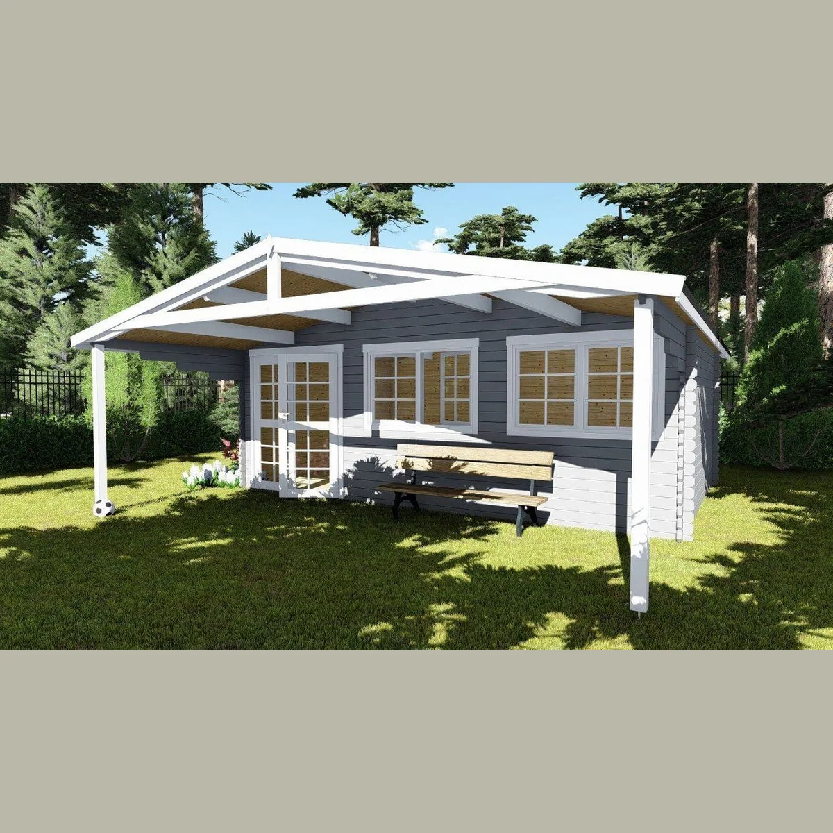Finn Art Blockhaus Norwegen 10 Gartenhaus, 600x300 cm, 40 mm Wandstärke 3