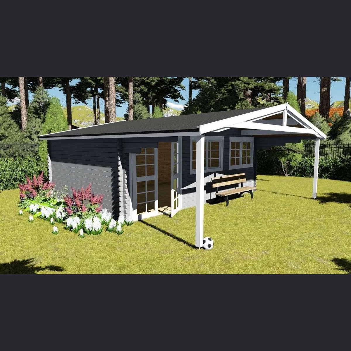 Finn Art Blockhaus Norwegen 10 Gartenhaus, 600x300 cm, 40 mm Wandstärke 4