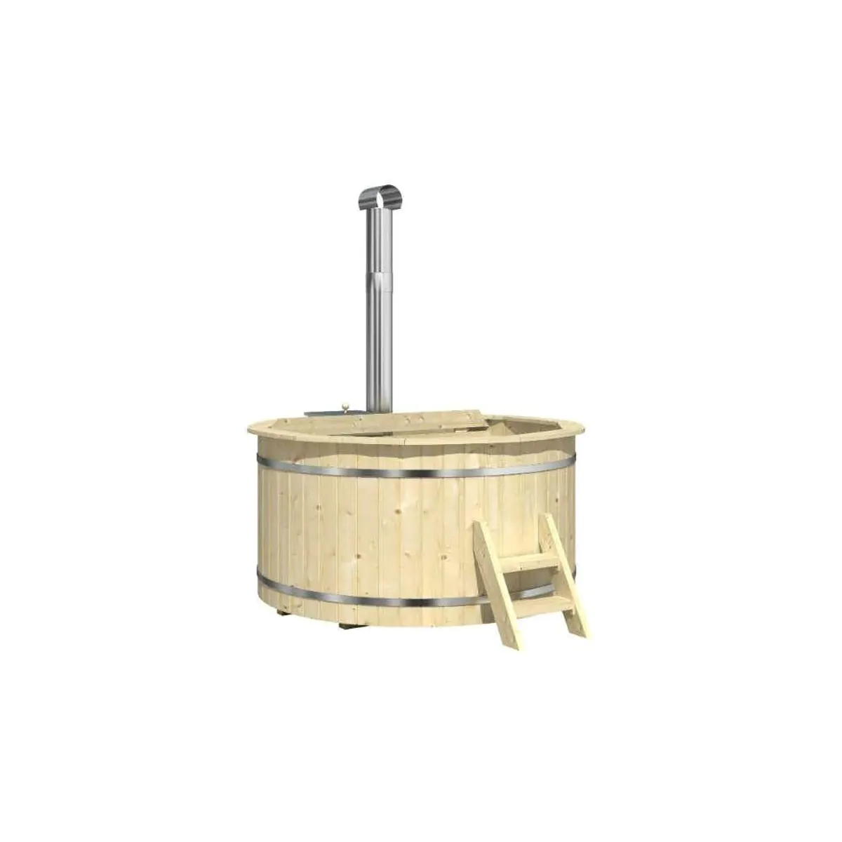 FinnTherm Badefass Bergen, 160 cm Durchmesser, 1500 l Volumen, für 3-4 Personen 4