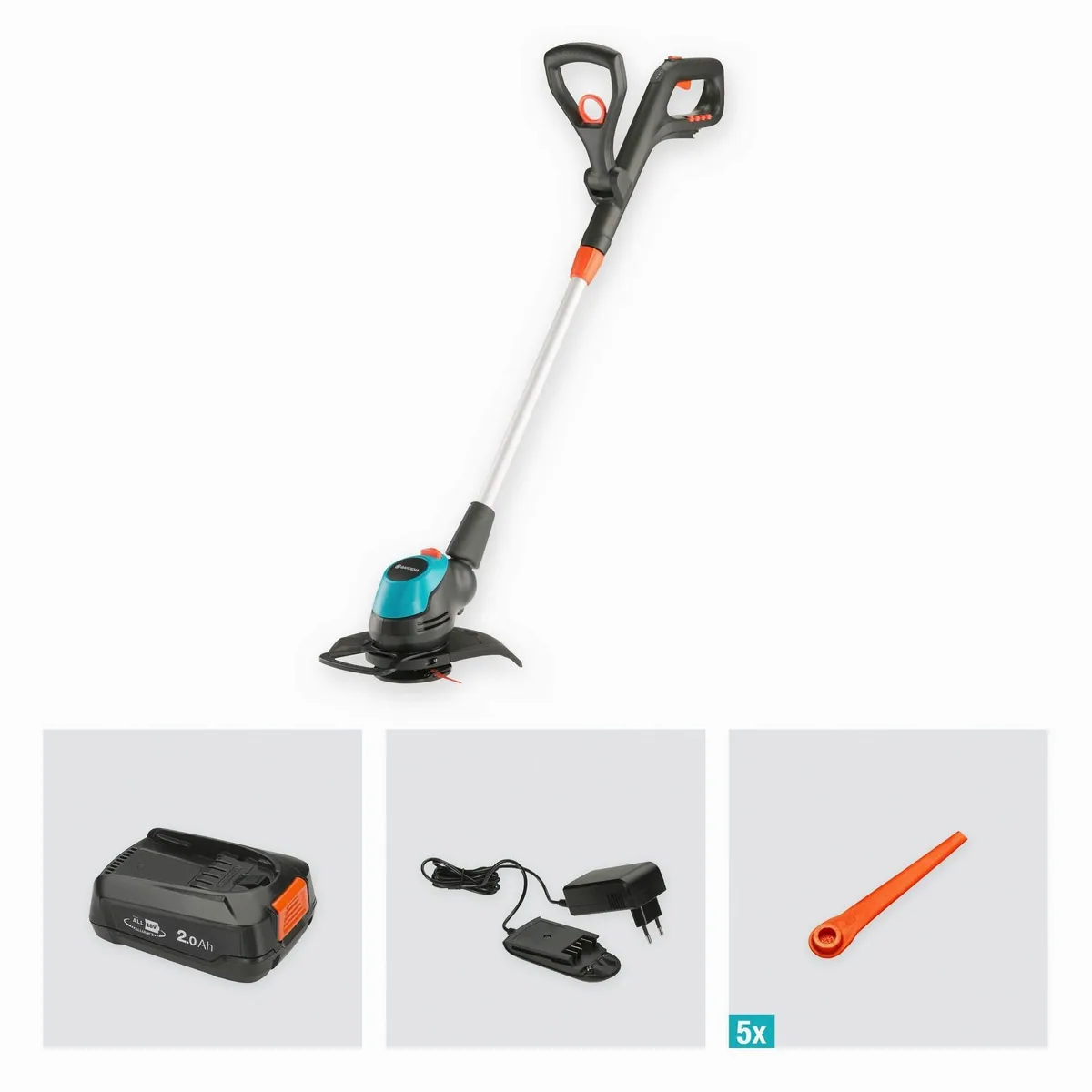 GARDENA EasyCut 23/18V P4A Akku-Rasentrimmer, 23 cm Arbeitsbreite, inkl. Akku und Ladegerät