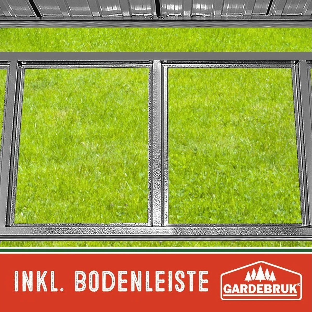 Gardebruk Gerätehaus L, 3,4m³ mit Fundament, 196x122x180cm, 2 Fenster 4