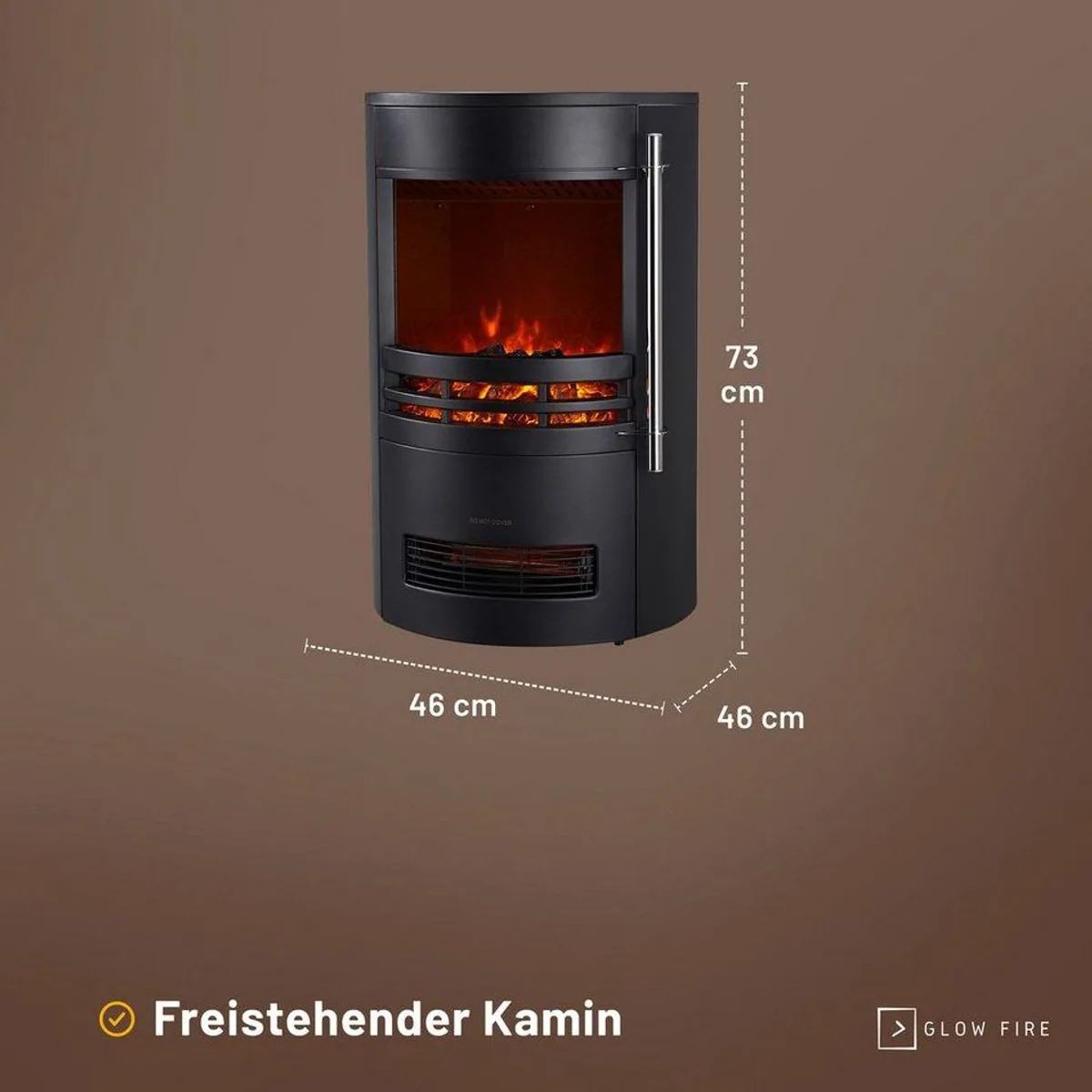 GLOW FIRE Focus Elektrokamin, realistisches Flammenspiel, energiesparend, regulierbare Heizung 4