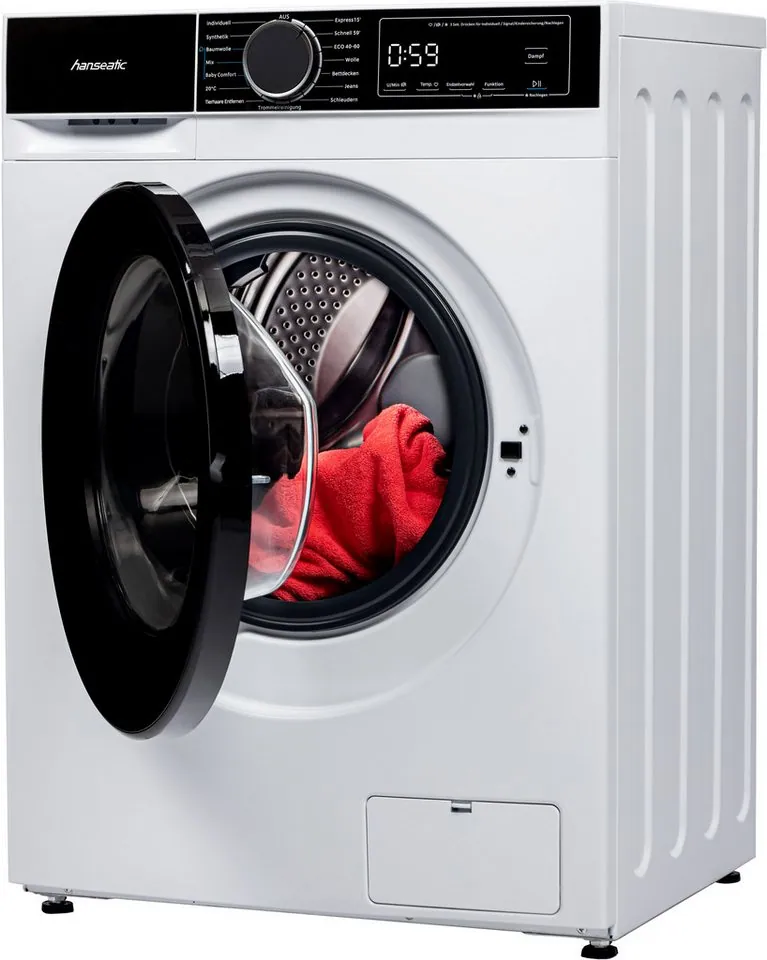 Hanseatic HWMA714A Waschmaschine, energieeffizient, 7 kg Fassungsvermögen, AquaStop 2