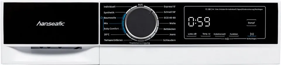 Hanseatic HWMA714A Waschmaschine, energieeffizient, 7 kg Fassungsvermögen, AquaStop 5