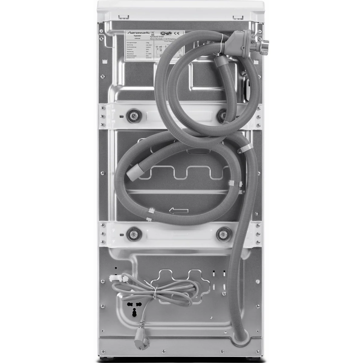 Hanseatic HTW510D Toplader, 5 kg Fassungsvermögen, 1000 U/min, Mengenautomatik 5